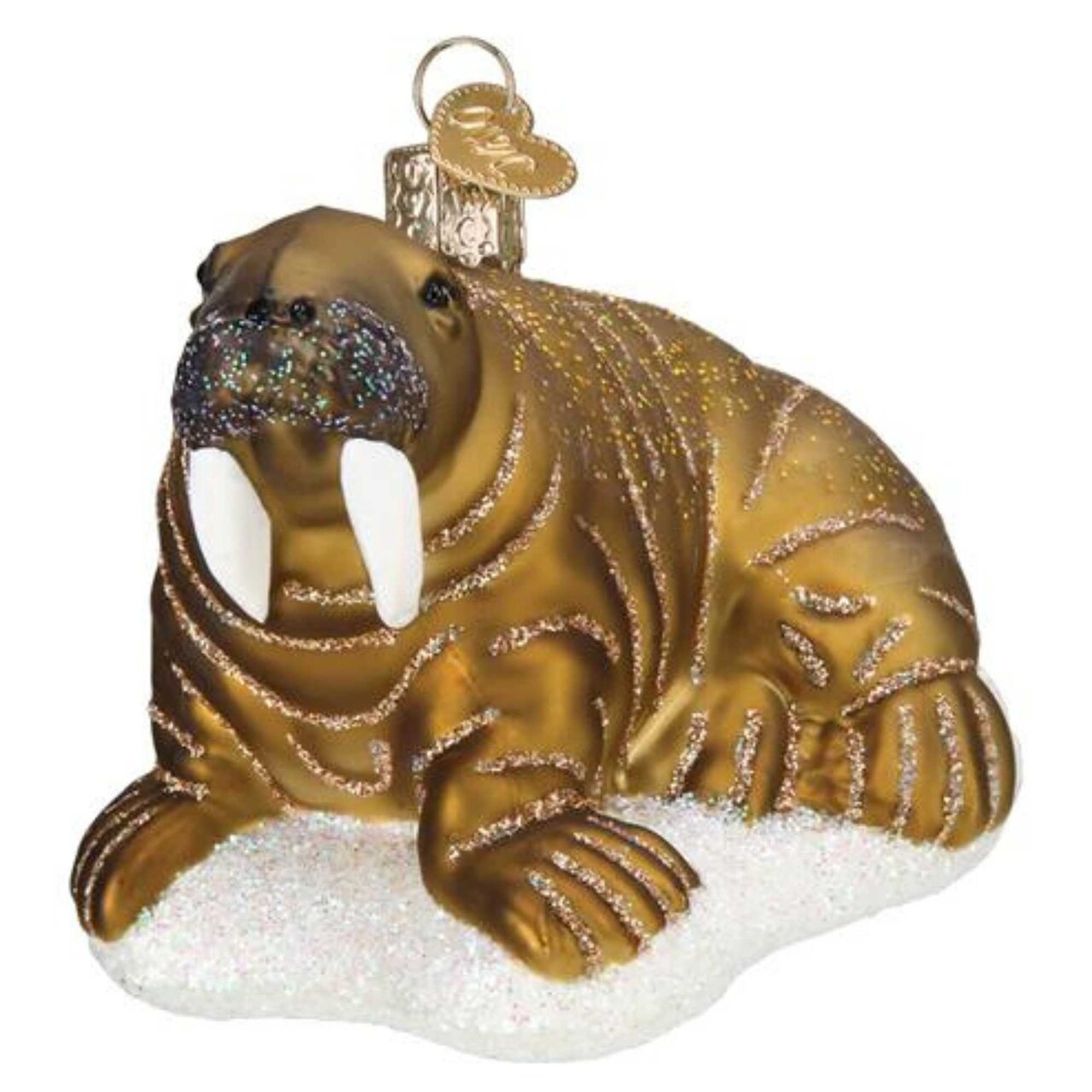 Old World Christmas 2.75 In Walrus Tree Ornament , Ornament Tusks Ocean Family